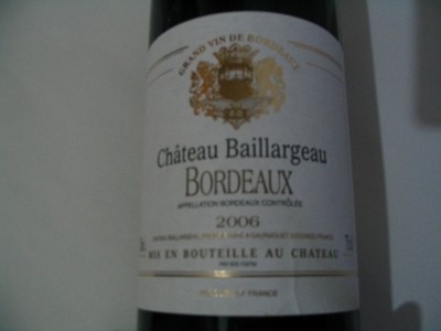 紅酒 法國波爾多AOC獲獎 百樂古堡干紅葡萄酒--很不錯的一支紅酒